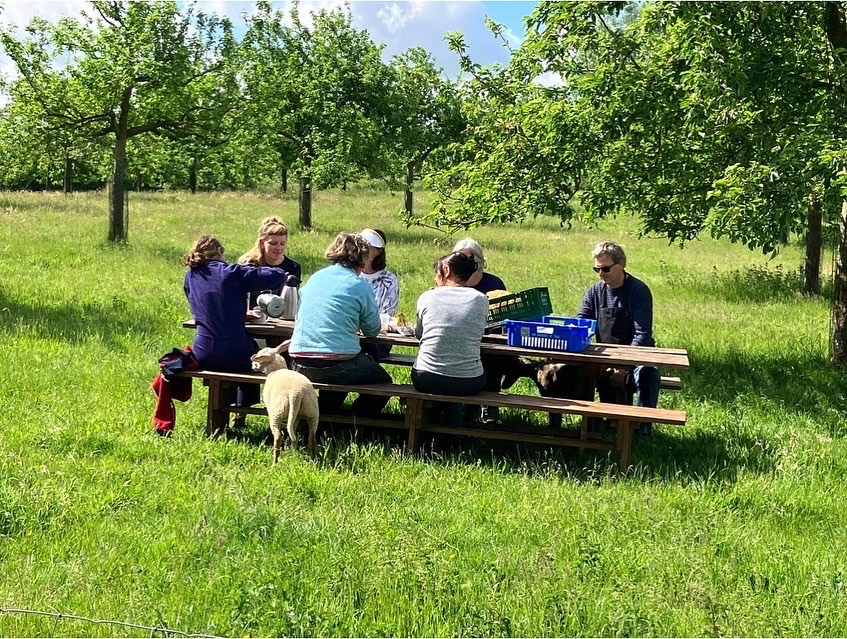 Samen eten op de boerderij