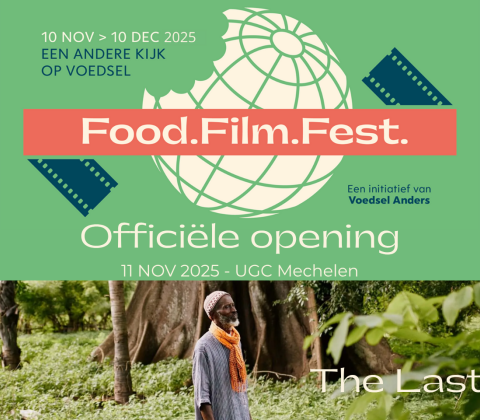 Banner opening Food.Film.Fest. in UGC Mechelen met The Last Seed